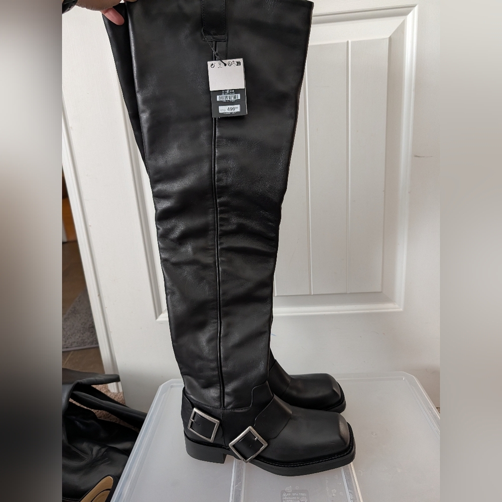 Zara x Steven Meisel Over The Knee Leather Boots